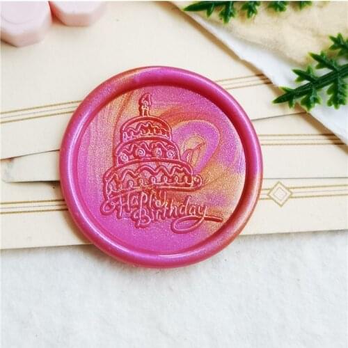 Happy birthday wax seal stamp/birthday cake for boy girl wax sealing kit/wedding wax sealing kit /wedding wax stamp box set