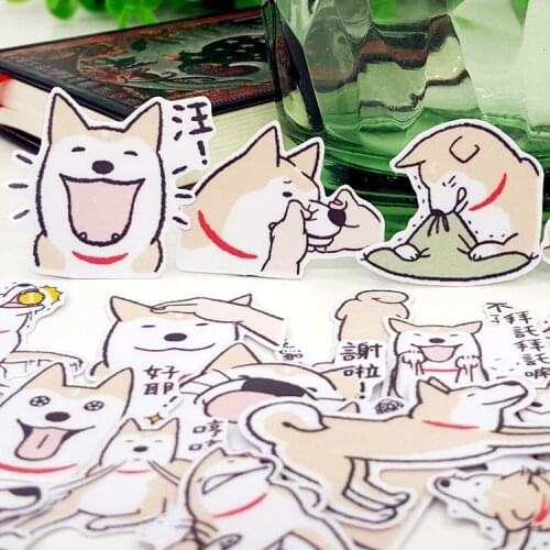 24pcs/bag Pet dog Shiba Lovely style album Scrapbook waterproof decoration stickers DIY Handmade Gift Scrapbooking sticker