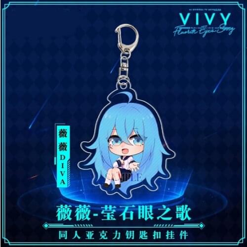 NEW Hot Cartoon Charm Keyring Cosplay Anime Vivy Fluorite Eye’s Song Cosplay Cute Q Type Keychain Toy Pendant Bags Decor