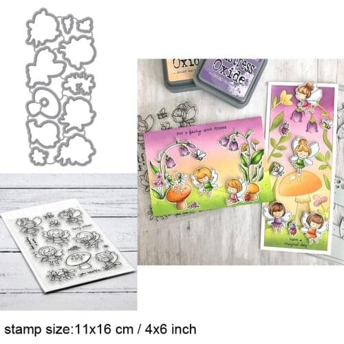 Fairy Dance Clear Stamps With Metal Cutting dies for DIY Scrapbooking Paper Cards Silicone Transparent Stempels Seal Ne