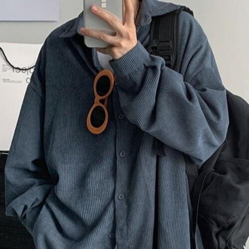 Mens Casual Oversize Shirts 2020 Autumn Winter New Woman Shirts Solid Color Tops Streetwear Man Oversized Blouse