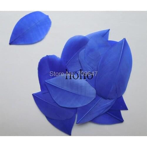 Blue Feather!200Pcs/lot! 3-6cm LOOSE Royal Blue Trimmed Goose Feather Petals,Blue DIY Millinery Feathers,Small Craft Feathers