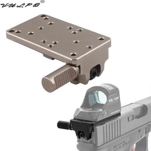 VULPO Universal Optics Mount Pistol Red Dot Scope Reflex Mount Plate Base Glock 17 19 22 23 Rear Sight Mount Plate Base