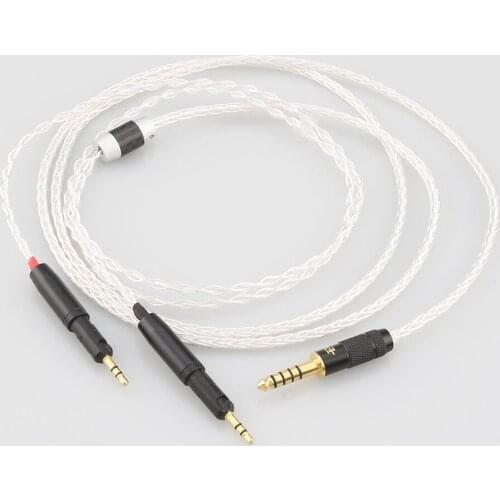 High Quality Audiocrast 4.4mm Balanced 8 Cores Silver Plated Headphone Cable for ATH-R70X R70X