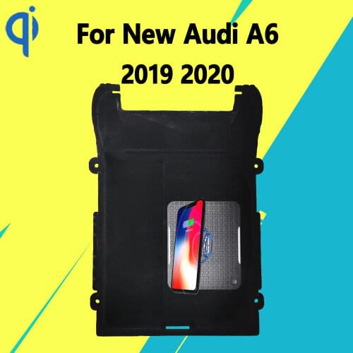 15W Qi Fast Charging Car Vehicle Wireless Charger Pad Auto Android Iphone XiaoMi Holder Smart Plate For New Audi A6 2019 2020