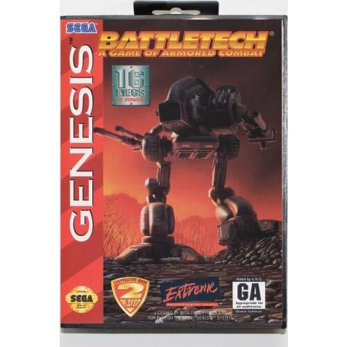 16 bit Sega MD game Cartridge with Retail box - Battletech game card for Megadrive Genesis system