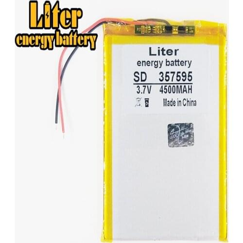 3.7V 4500mah 357595 Polymer Lithium Li-Po Rechargeable Battery For MP5 GPS DVD E-book Tablet PC phone video