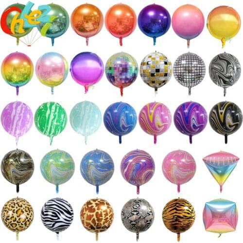 3pcs 22inch Rainbow 4D Foil Balloons Gradient Agate Color Texture Helium Balloon Wedding Birthday Party Decorations Baby Shower