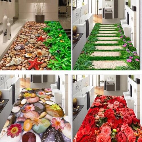 Garden Country Wind 3 D 3D Flower Carp Grass Pebble Bedroom Living Room Bathroom Padding Carpet Customized