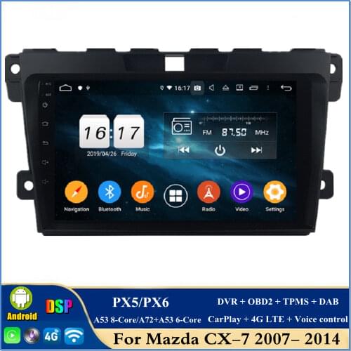 4gb+128gb DSP PX6 9" Android 10 Car Radio DVD GPS Glonass Bluetooth 5.0 WIFI for Mazda CX-7 CX 72012 2013 2014