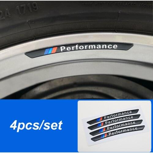 4pcs Car Wheel Sticker Power Performance M Decals For BMW X5 E53 E70 F15 G05 X6 E71 E72 F16 X3 E83 F25 G01 X4 F26 G02 X1 E84 F48