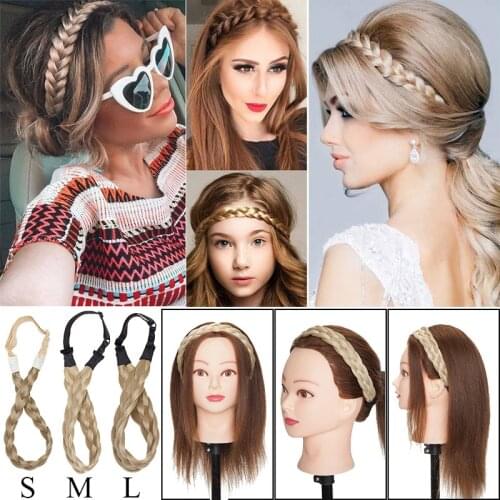 BENEHAIR Headband Platied Elastic Hair Band Braided Headwear Hair Accessories Bohemian Headband Synthetic Fake Hair Bangs
