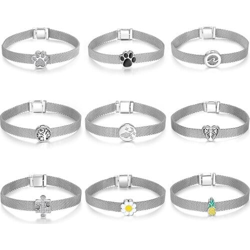 Authentic 100% 925 Sterling Silver Tree of Life Charms Beads Chain CZ Reflexions Bracelet Bangles Fashion Silver Jewelry