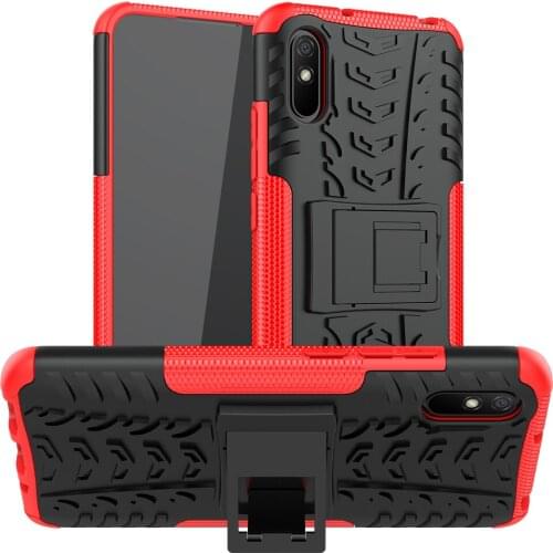2021 for Xiaomi Redmi 9A Case Cover Armor Stand Holder Rugged Silicone Shockproof Bumper Case for Xiaomi Redmi 9A 9AT 9 A T