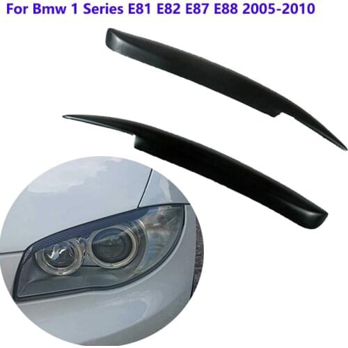 For Bmw 1 Series E81 E82 E87 E88 2005 2006 2007 ~ 2010 Car Eyebrow Headlight Cover Head light Eyelid Eyebrow Cover Trim Stickers