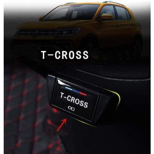 For Volkswagen T-CROSS 2018 2019 2020 ABS Chrome Rear USB charging port protection cover anti-scratch decoration car accessories