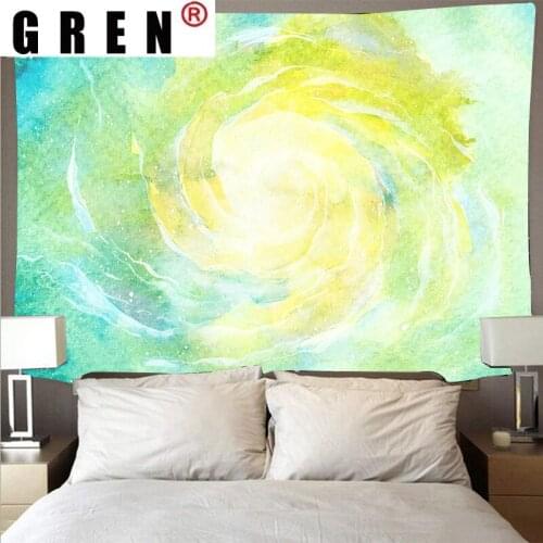 GREN Fantasy Colorful Painted Cloth Large Tapestry Psychedelic Wall Art Hanging Beach Towel Polyester Fiber Thin Home Decor