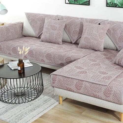 Cotton High Quality Sofa Covers Decorative Slipcovers Towels Cushion Solid Color Cotton Linen Fabric Couch Cover Four Seasons