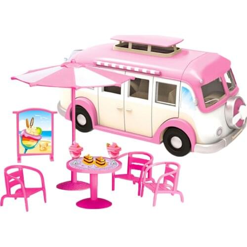Besegad Barbie Car Simulation Motorhome Barbie Camper Car Toys Compatible for Barbie Accessories Girls Birthday Christmas Gifts