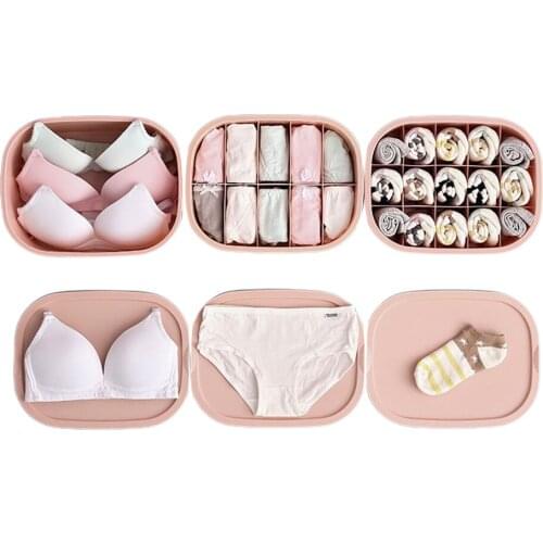 Household Thickened Plastic Storage Box, Simple Style Solid Color Dormitory Wardrobe Socks Underpants Bra Organizer Storage Case