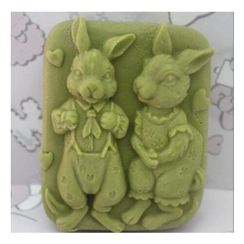 Rabbit family silicone soap mold Cake decoration Candle molds Handmade soap mold fondant tools