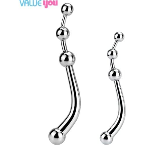 Metal double-headed holding beads anal plug prostate massage anal expansion anal masturbation adult sex toy