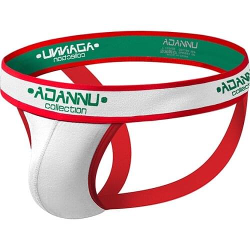 2020 ADANNU Brand Mens Sexy Thongs Briefs Double D G-string Thong Men Tanga Gay Male Jockstraps Gay Men Underwear Jockstrap