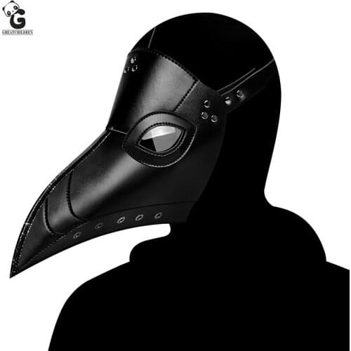 2021NEW Plague Doctor Mask Steam Punks Prop Luxury Halloween Black Death Mask Carnival Cosplay Beak Steampunk Masque