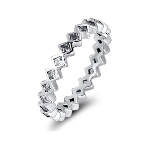 New Fashion Square Eternity Rings 2021 Trend for Women Jewelry Making 925 Silver Offers Mothers Day Gift Free Shipping