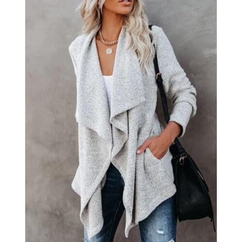 Autumn Winter Women Long Sleeve Cardigan Solid Color Lady Jacket Coat Windbreaker Winter Clothes Womens Fashion