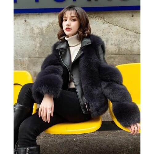 JANEFUR Silver Fox Real Fur Coat Thick Warm Coat Whole Skin Natural Fur