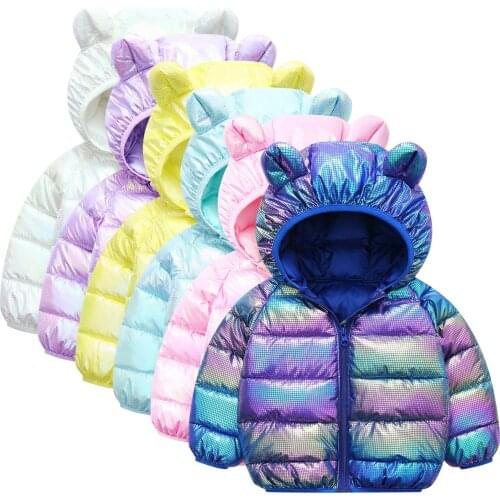 Toddler Baby Girl Boy Hooded Parkas Outdoor Jacket Colorful Thicken Warm Coat Kids Outerwear Clothes Winter Childrens Clothing