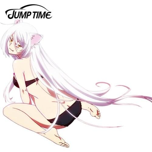 JumpTime 13cm x 10.8cm Sexy Girl Black Hanekawa Render Decal Car the whole Body Window Trunk Car Stickers JDM Euro Drift