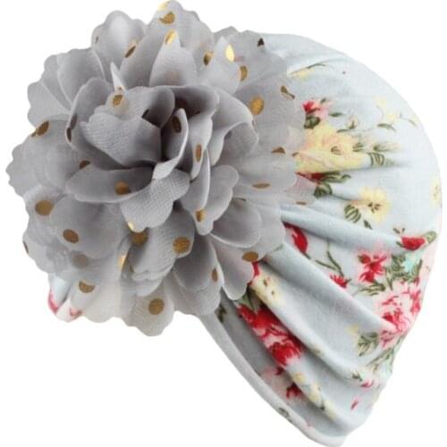 Lovely Flower Print Baby Girls Hat Soft Velvet Kids Bonnet Turban Spring Infant Toddler Newborn Cap Headwraps Beanies