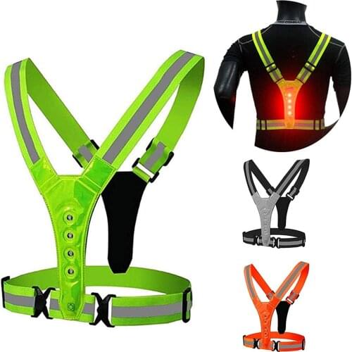 Highlight Reflective Straps Night Running Riding Clothing Vest Adjustable Safety Vest Elastic Band For Adults and Children