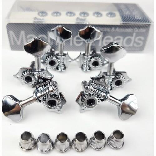 WILKINSON WJ-28N 3R3L Vintage Chrome Silver Open Butterbean Guitar Tuners Machine Head Parts 19:1 Gear Ratio