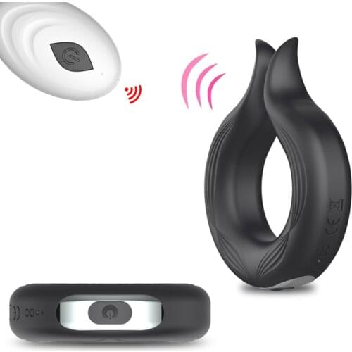 USB Trainer Vibrating Penis Ring Silicone Cock Ring Vibrator Dick Erection Sperm Lock Delay Ejaculation Sex Toys For Men Trainer