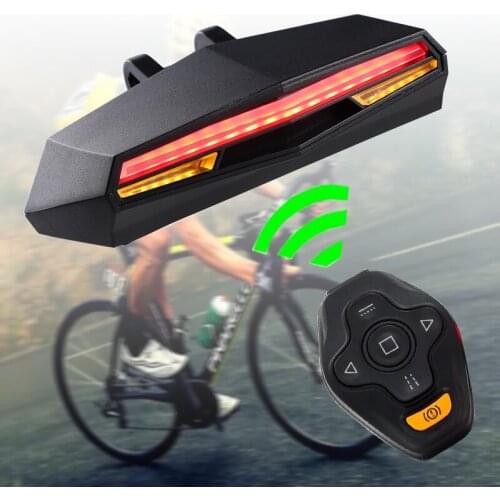 Bicycle Rear Light Bike Light Brake Tail Lamp Intelligent USB Rechargeable Remote Turn Light for Bicycle Cycling Accessories