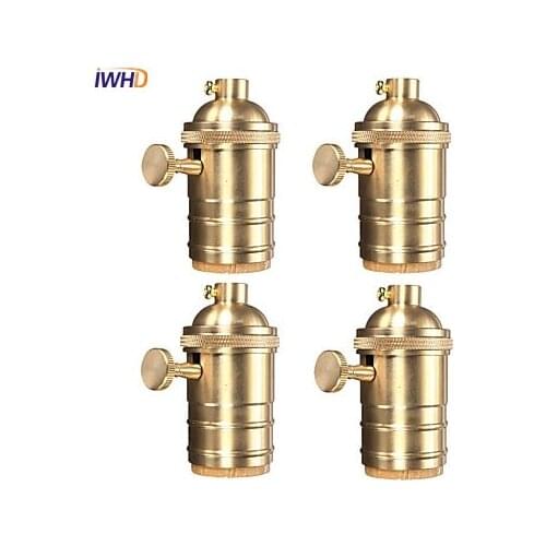 IWHD Vintage E27 Socket Lamp Holder Soquete Douille E27 Vintage Light Edison Socket Lampholder Base Industrial Retro