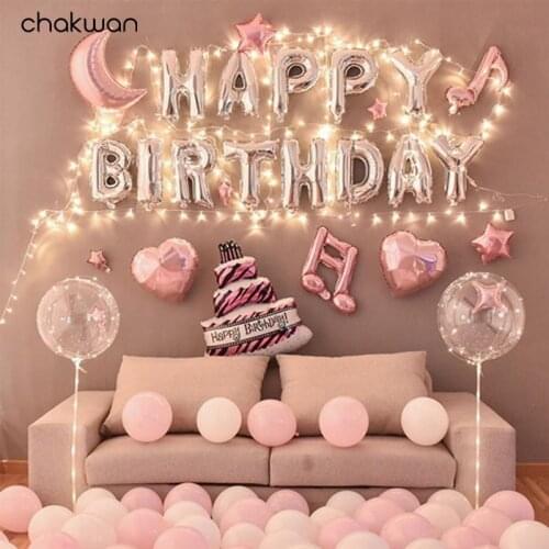 Happy Birthday Alphabet Balloons 16inch Foil Helium Balloon For Birthday Girls Boys Party Decoration Event Festive Supplies