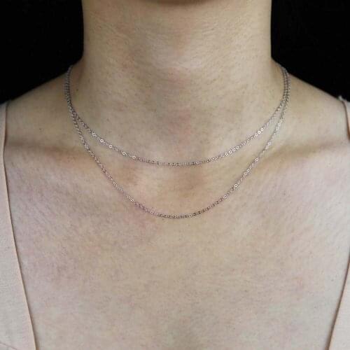 High quality Classic Simple Link Chain Necklace For Women 100% Real 925 Sterling charm Christmas Wedding gifts Jewelry wholesale