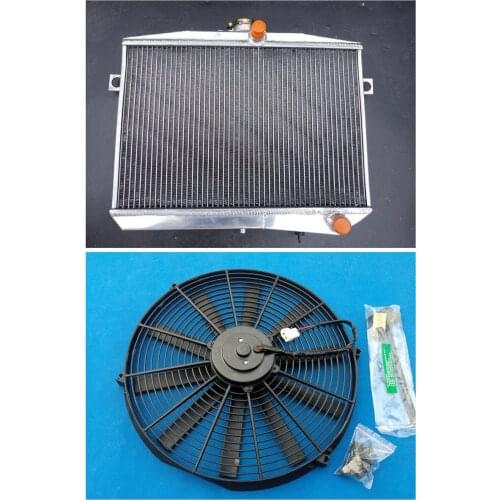 Aluminum Radiator + FAN For VOLVO Amazon P1800 W/B18 B20 GT M/T 1959-1970 1960 61 62 63 64 65 66 67 68 69 High Performance