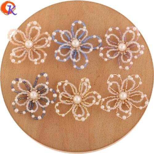 Cordial Design 20Pcs 47MM Jewelry Accessories/Hand Made/Flower Shape/Seed Bead Charms/Imitation Pearl/DIY Parts/Earring Findings