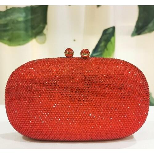 100% Handmade Red Diamond Evening Clutch Bags Black Tassel Free Shipping Women Wedding Messenger Handbags Mini Money Clutches