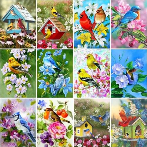 5d Diy Diamond Painting Full Round Square Drill Mosaic Bird Picture of Rhinestones Diamond Embroidery Flowers Animal Home Decor