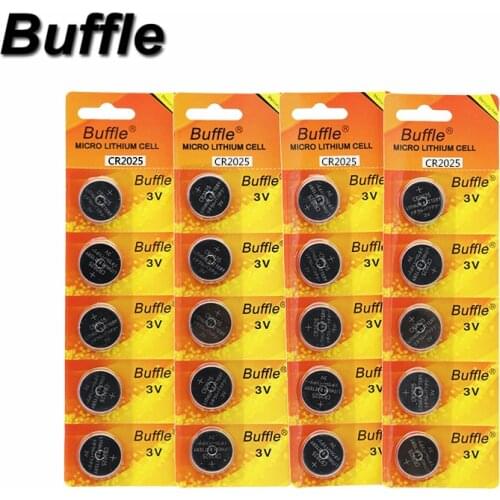 Buffle 20Pcs*4packs CR2025 2025 DL2025 3V Lithium Battery Button Cell Batteries