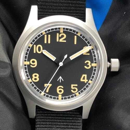 Retro W10 Pilot Automatic Watch Men NH35 Self Winding Mechanical Wristwatch 100M Diver 36mm Luminous Clock Relojes Para Hombre