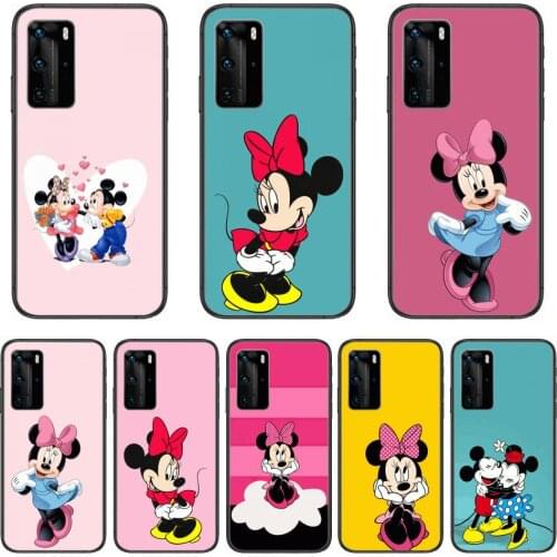 Disney Minnie Micky Mouse Phone Case For Huawei P 40 30 20 10 9 8 Lite E Pro Plus Black Etui Coque Painting Hoesjes comic fashi