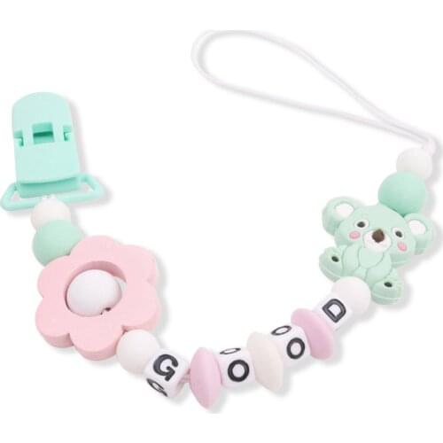 Baby Molar Teethers Food Grade Silicone Bead Pendant Chain Cute Cartoon Newborns Pacifier Rodent Toy Safe BPA Free Kids Goods