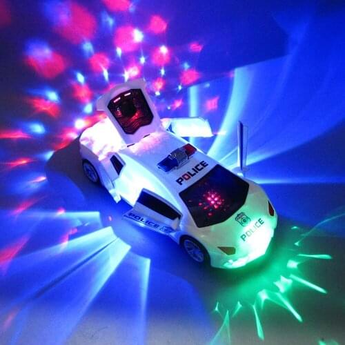 Kids Flashing Police RC Car Toy With LED Light&Sounds 360 Rotation Carro Police Game Toys Children Vehicle Model Electric Toys